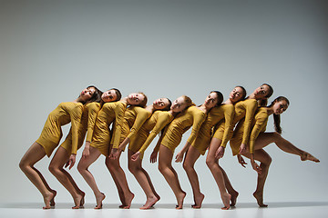 Image showing The group of modern ballet dancers 