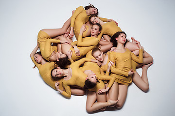 Image showing The group of modern ballet dancers 