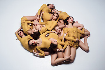 Image showing The group of modern ballet dancers 