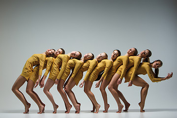 Image showing The group of modern ballet dancers 