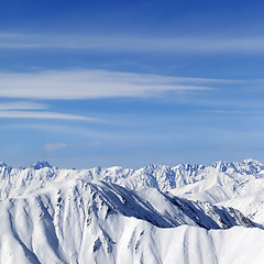 Image showing Snowy mountains