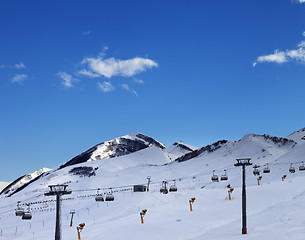 Image showing Ski resort at evening