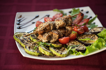 Image showing Grilled kebab pork meat