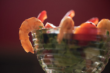 Image showing salad with cooked shrimp