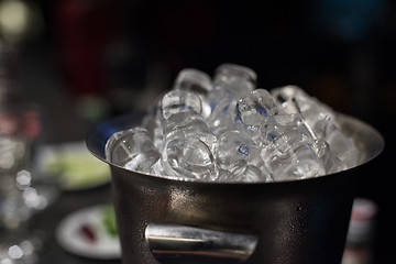 Image showing Ice bucket with ice cubes