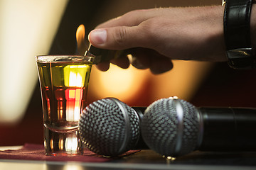 Image showing burning drink shot