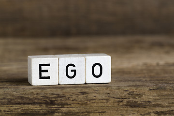 Image showing The word ego written in cubes