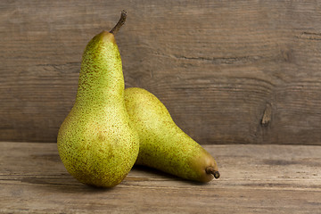 Image showing Pears on wooden background