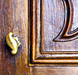 Image showing abstract  rusty brass brown knocker  lonate ceppino varese italy