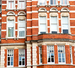 Image showing window in europe london old red brick wall and      historical 