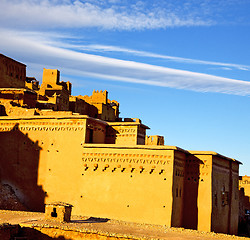 Image showing season clouds   africa in morocco  old    contruction and the hi