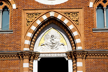 Image showing rose window  italy  lombardy     in  the abbiate    old   church