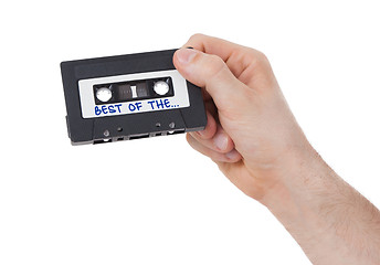 Image showing Vintage audio cassette tape, isolated on white background