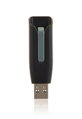 Image showing Black USB memory stick isolated