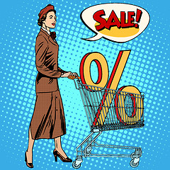 Image showing Buyer discounts sale grocery cart