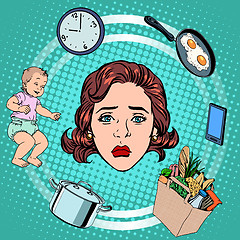 Image showing Woman housework sadness