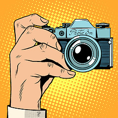 Image showing Retro camera snapshot selfie