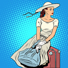 Image showing The girl passenger Luggage