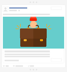 Image showing Businessman hand holding briefcase. Social media post.