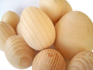 Image showing Wooden eggs