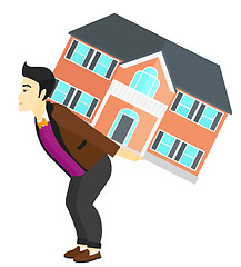 Image showing Man carrying house.