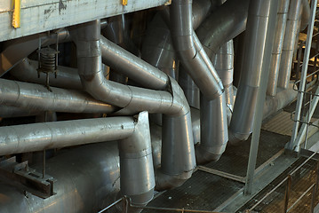 Image showing Factory machines and piping