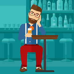 Image showing Man sitting at bar.