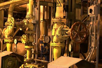 Image showing Factory machines and piping