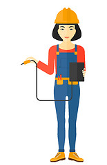 Image showing Electrician with electrical equipment.