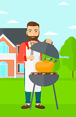 Image showing Man preparing barbecue.