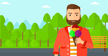 Image showing Man holding icecream.