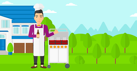 Image showing Man preparing barbecue.