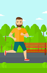 Image showing Sportive man jogging.