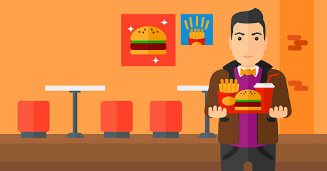 Image showing Man with fast food.