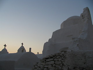 Image showing sunset church