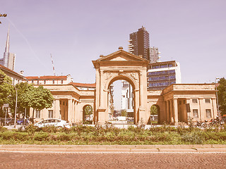 Image showing Porta Nuova in Milan vintage