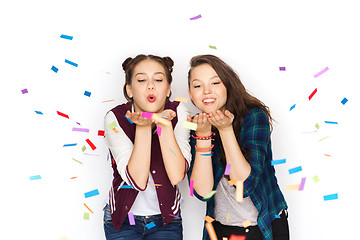 Image showing happy smiling pretty teenage girls having fun