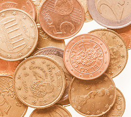 Image showing  Euro coins vintage