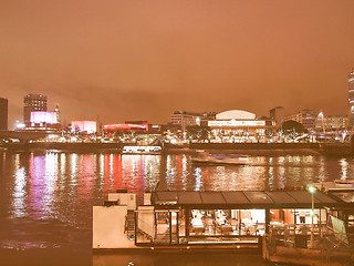Image showing River Thames South Bank, London vintage