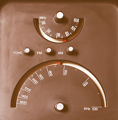 Image showing  Old AM - FM radio tuner vintage