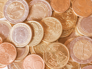 Image showing  Euro coins vintage