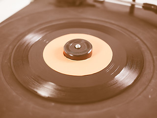 Image showing  Vinyl record on turntable vintage