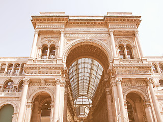 Image showing Galleria Vittorio Emanuele II, Milan vintage