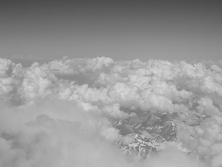 Image showing Black and white Clouds on Alps