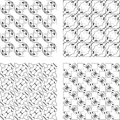 Image showing Black and white geometric seamless patterns set vector