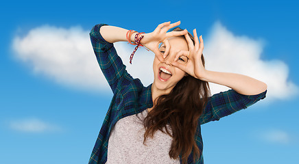 Image showing happy teenage girl making face and having fun