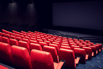 Image showing movie theater or cinema empty auditorium