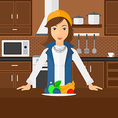 Image showing Woman with healthy food.