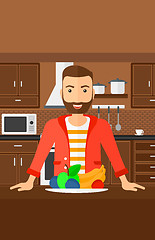 Image showing Man with healthy food.