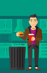 Image showing Man throwing junk food.